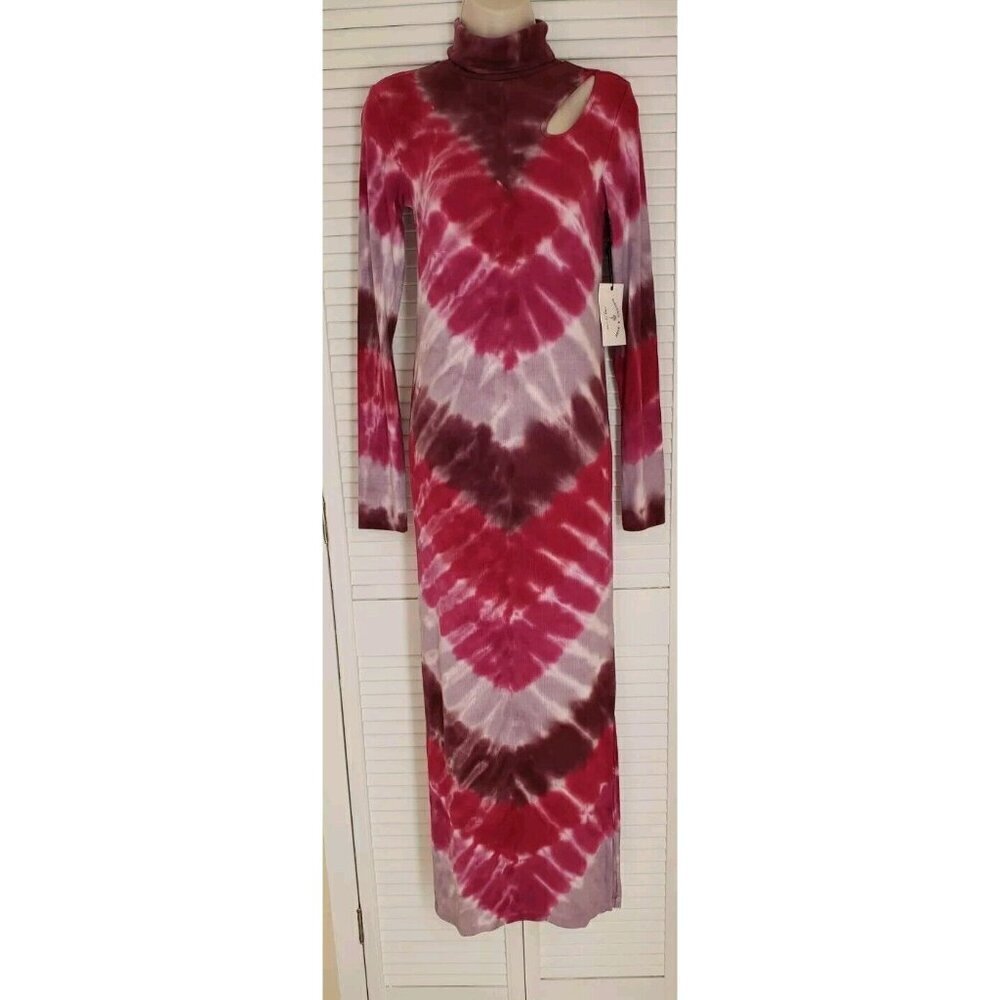 NWT ELECTRIC & ROSE SIDNEY LONG SLEEVE NECKLINE CUTOUT MULTICOLOR DRESS SMALL